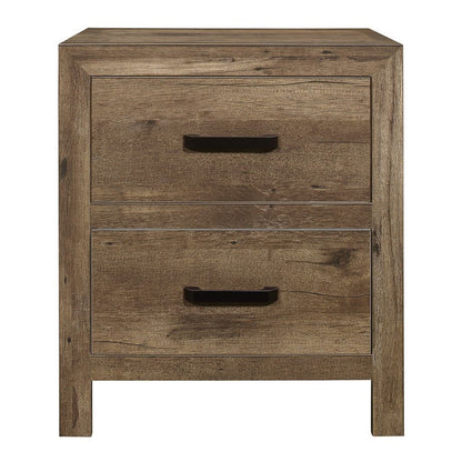 Zane 28 inch Transitional Nightstand, 2 Drawers, Weathered Pine Veneer - View 2