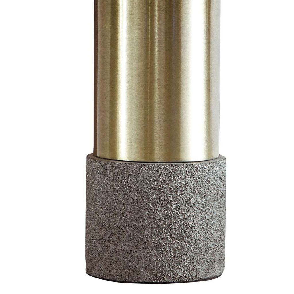 Faux Concrete and Metal Base Table Lamp, Set of 2, Brass and Gray - View 3