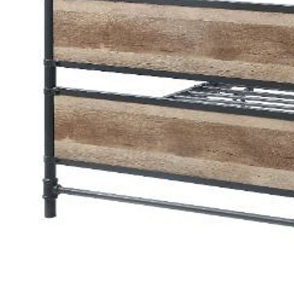 Metal Framed Full Bed, Brown and Gray - View 5