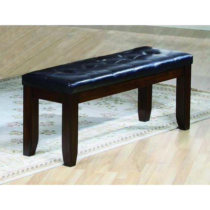 Impressive leather Tufted Upholstered Bench In Brown And Black - View 5