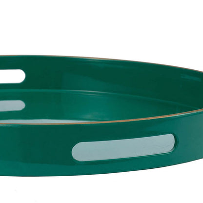 Mimosa Round Tray With Cutout Handles, Green - View 5