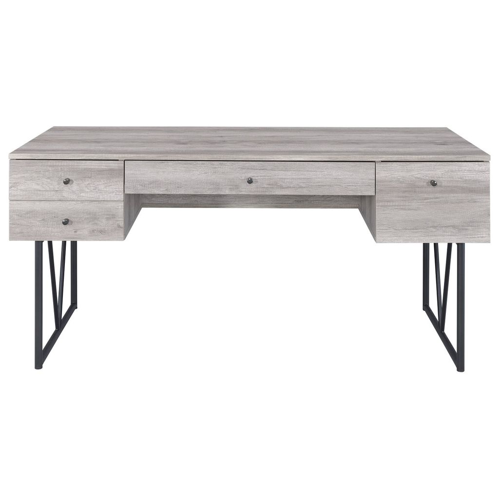 Chic Atelier Writing Desk 4 Drawer, Driftwood Gray - View 2