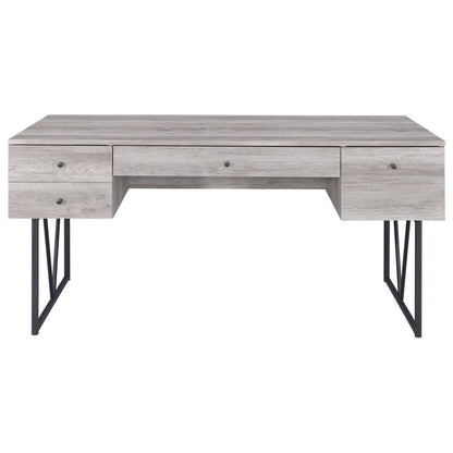 Chic Atelier Writing Desk 4 Drawer, Driftwood Gray - View 2