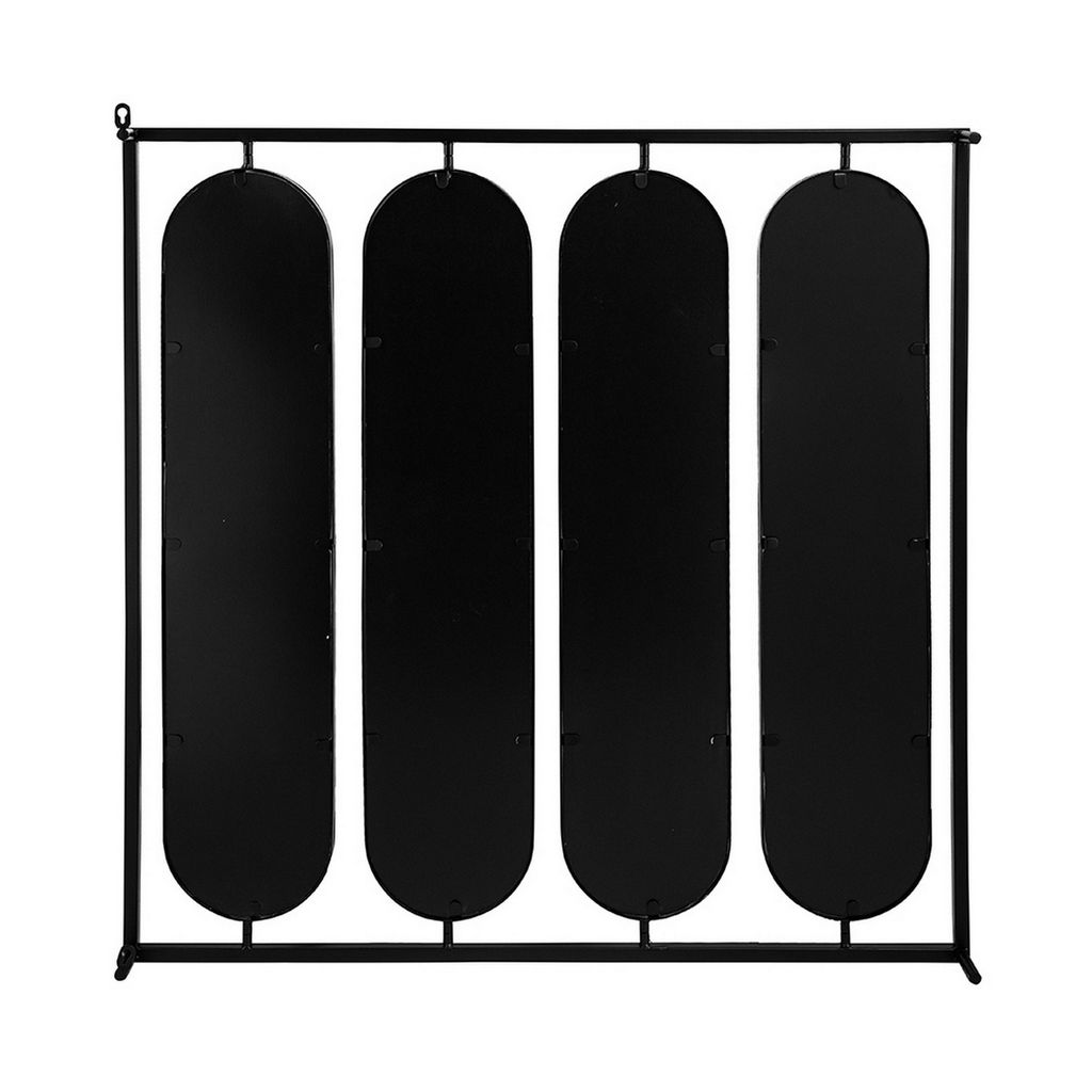 36 Inch Modern Wall Decor, 4 Swiveling Oblong Mirrors, Black Metal Frame - View 3