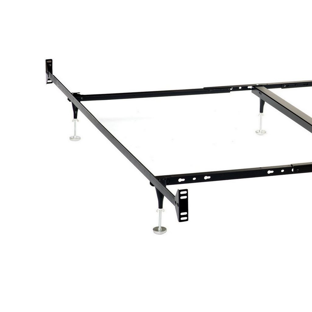 Bed Frame, Queen or King, 6 Metal Legs with Adjustable Glides, Matte Black - View 4
