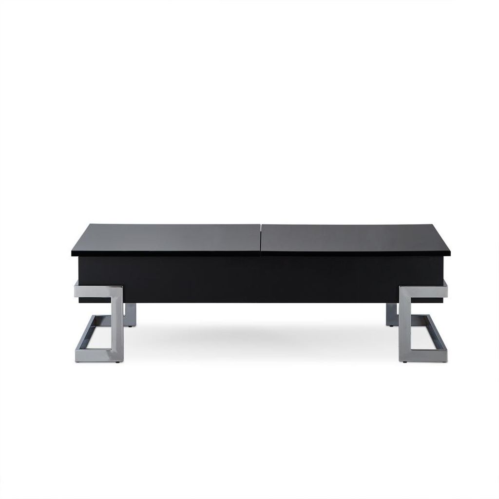 Wooden Coffee Table With Lift Top Storage Space – Black