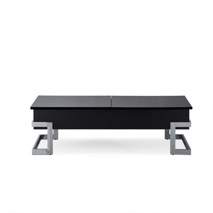 Wooden Coffee Table With Lift Top Storage Space – Black