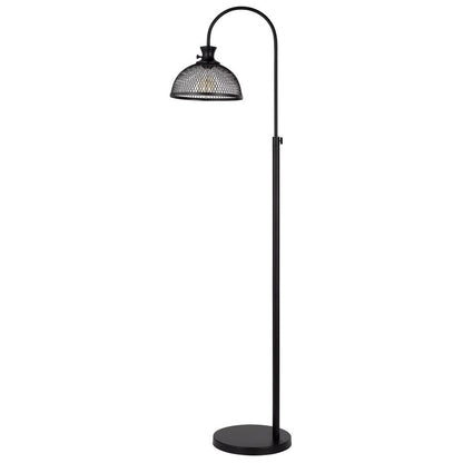 61 Inch Modern Floor Lamp, Hanging Mesh Shade, Metal Base, Black