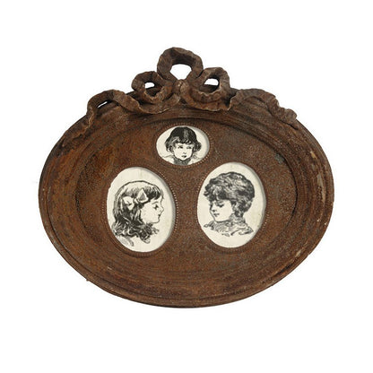 Traditional Style Rustic Photo Frame in Ceramic, Set of Two, Brown - View 5