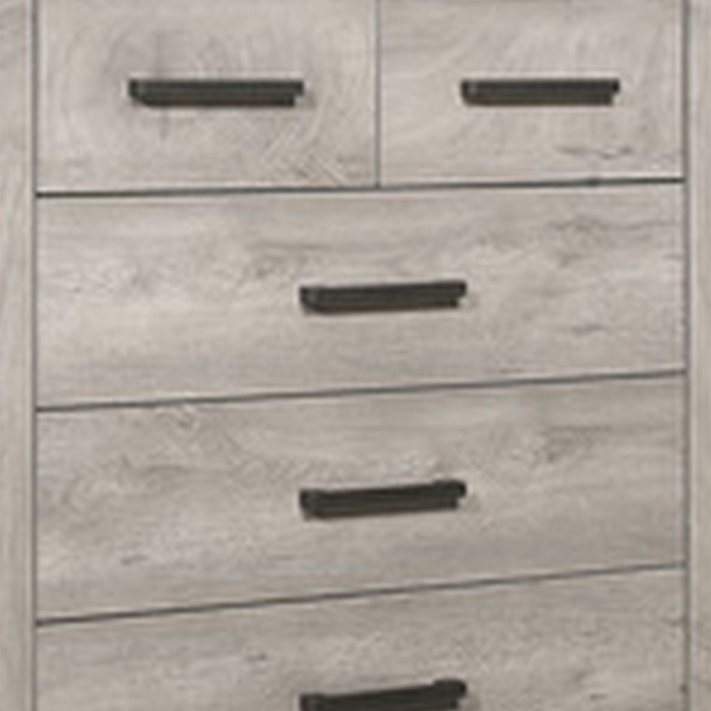 Deena 49 Inch 6 Drawer Tall Dresser Chest with Metal Handles, Light Gray - View 4