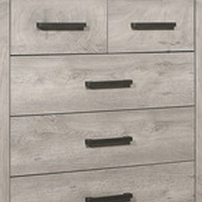 Deena 49 Inch 6 Drawer Tall Dresser Chest with Metal Handles, Light Gray - View 4