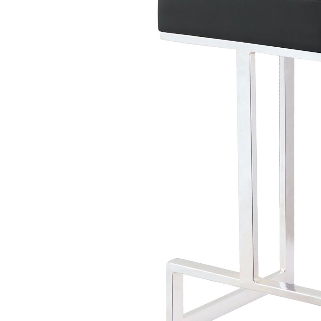Metal Counter Height Stool, Black - View 4