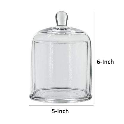 Set of 2 Large Glass Serving Platters with Dome and Finial Handle, Clear - View 6
