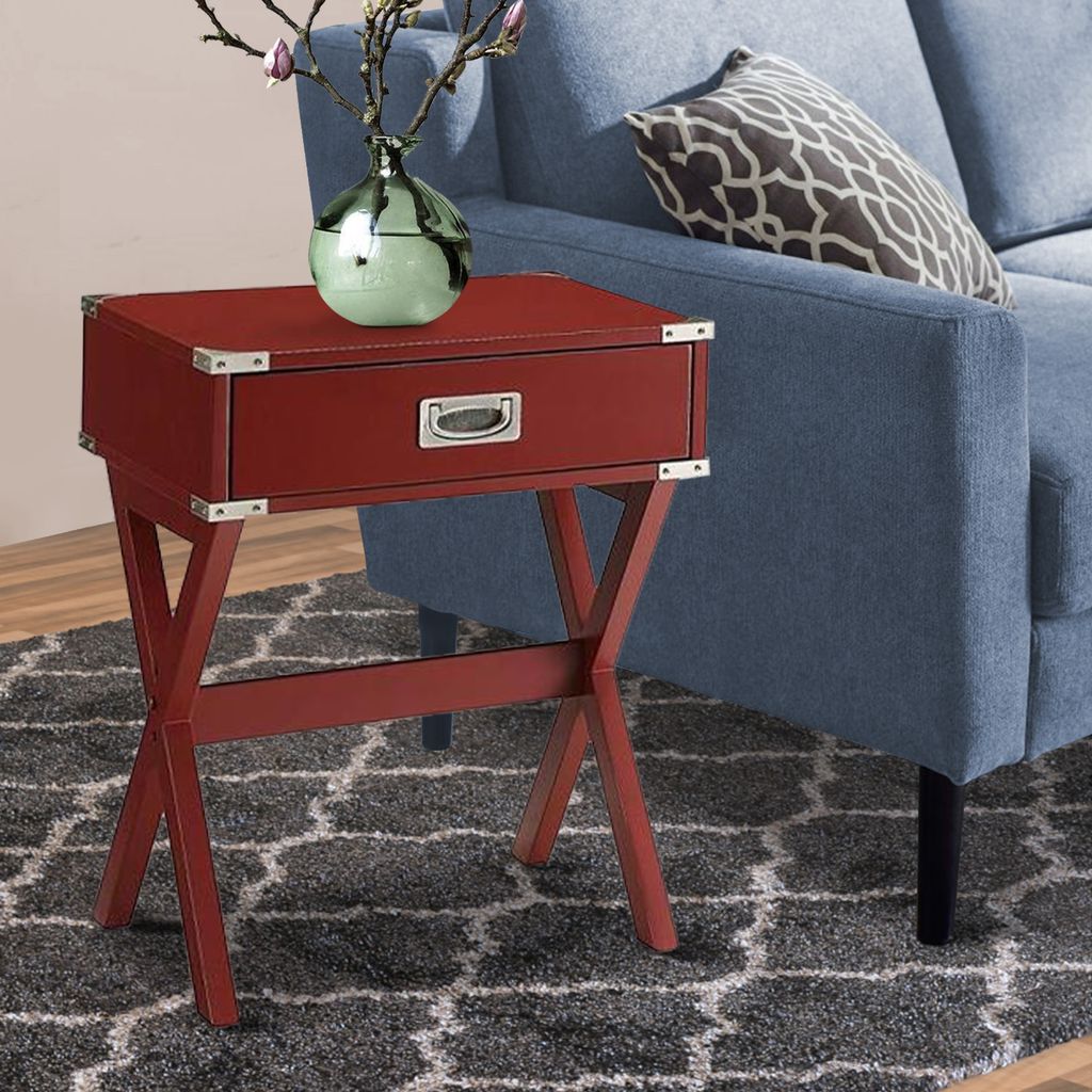 Babs End Table, Red - View 7