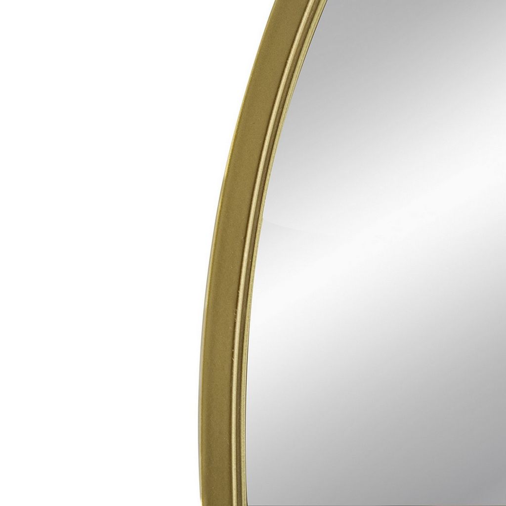 Cod 36 Inch Wall Mounted Mirror, Wide Arched Design Gold Metal Frame - View 3