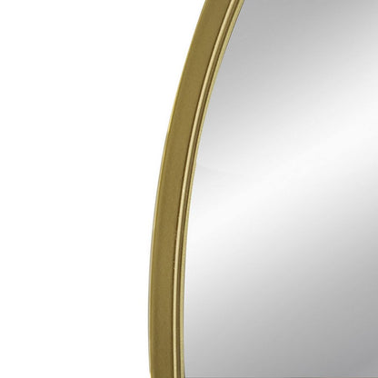 Cod 36 Inch Wall Mounted Mirror, Wide Arched Design Gold Metal Frame - View 3