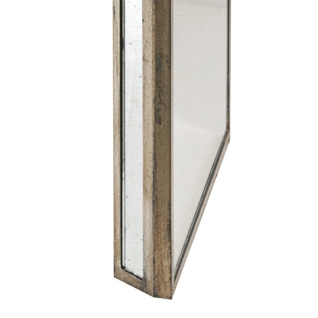 27, 21 Inch Nesting Side Table Set of 2, Mirrored Wood Frame, Silver - View 4
