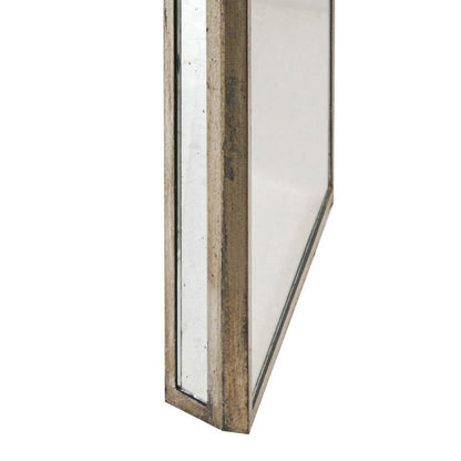 27, 21 Inch Nesting Side Table Set of 2, Mirrored Wood Frame, Silver - View 4