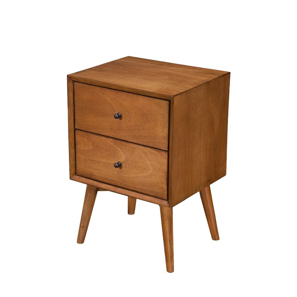 Mid Century Mahogany Wood Nightstand, Acron - View 2