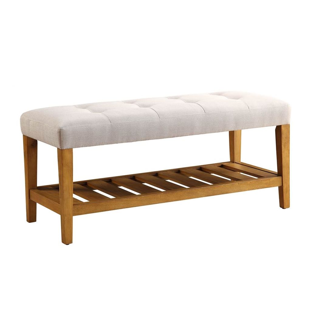 Wooden Bench, Light Gray & Oak