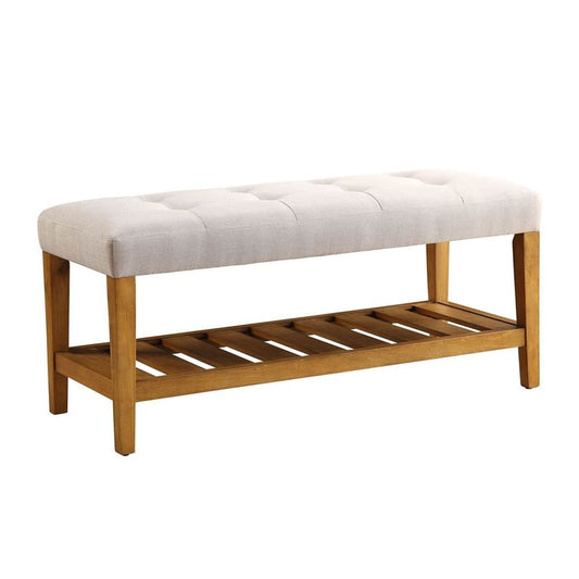 Wooden Bench, Light Gray & Oak
