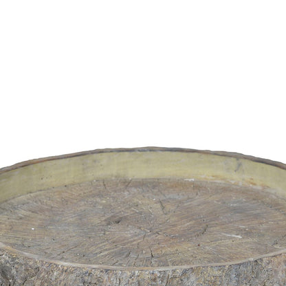 Decorative Cemented Log Plate with Distressed Details, Gray - View 3