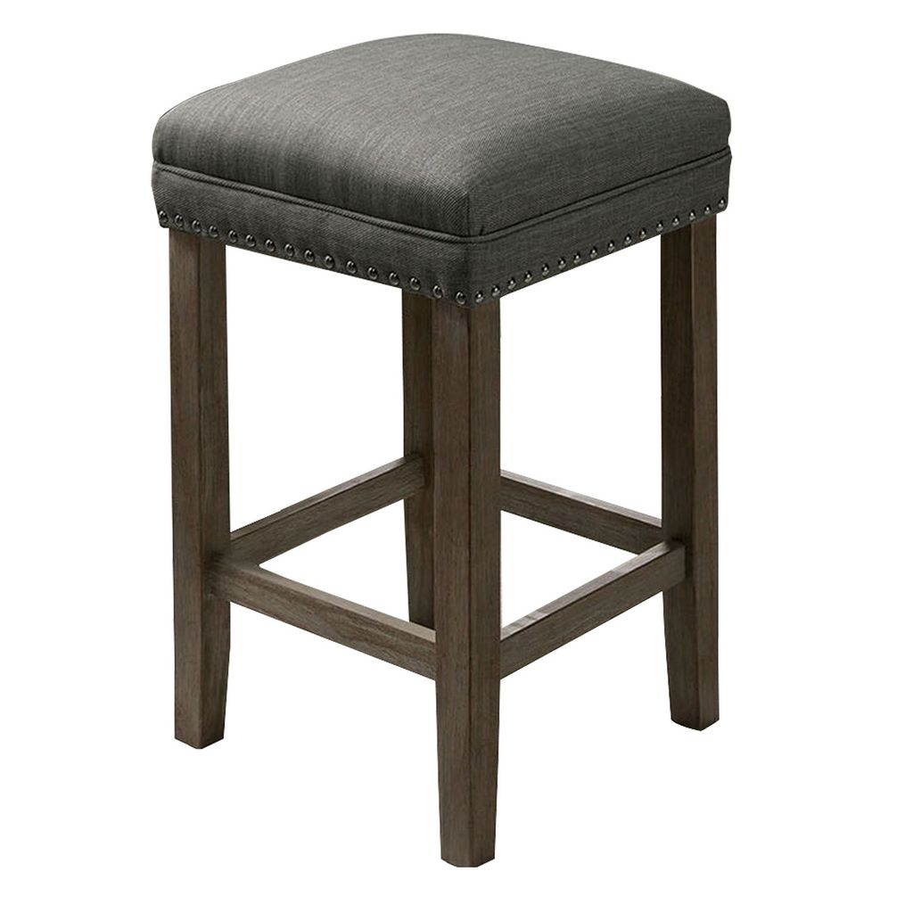 3 Piece Counter Height Dining Set with Stools, Gray - View 3