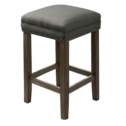 3 Piece Counter Height Dining Set with Stools, Gray - View 3