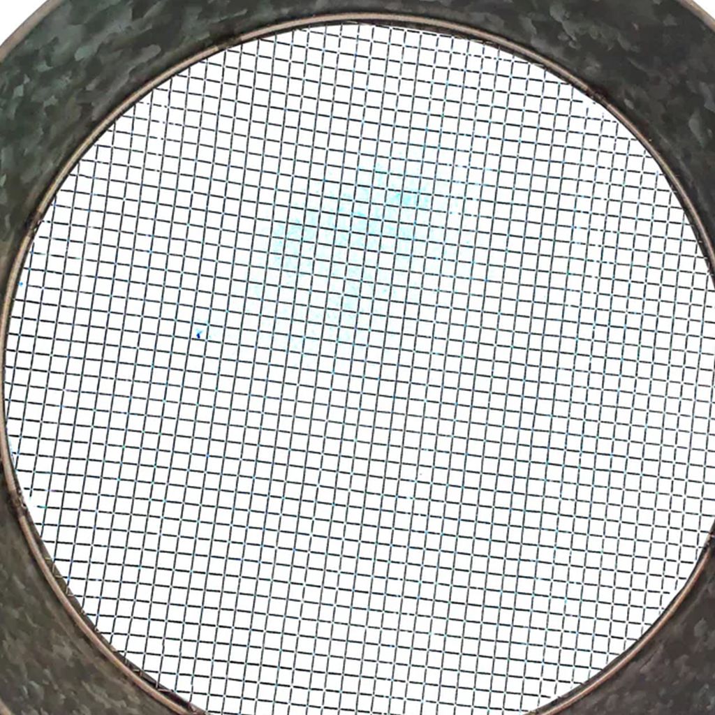 Round Galvanized Steel Compost Sifter with Wire Mesh Design Base, Antique Silver - View 7