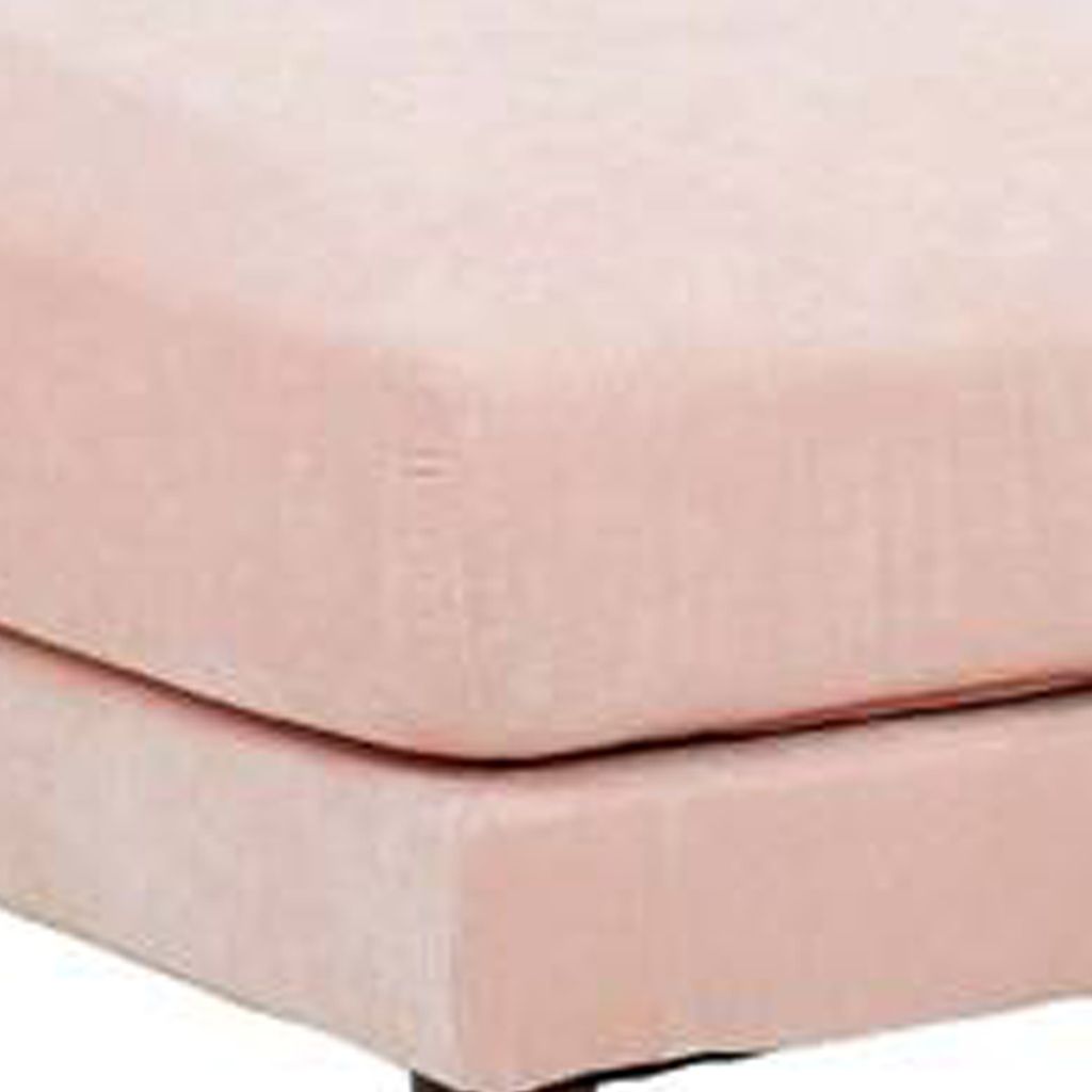 Rio 32 Inch Modular Ottoman, Box Cushion Seat, Wood Legs, Blush Pink - View 3