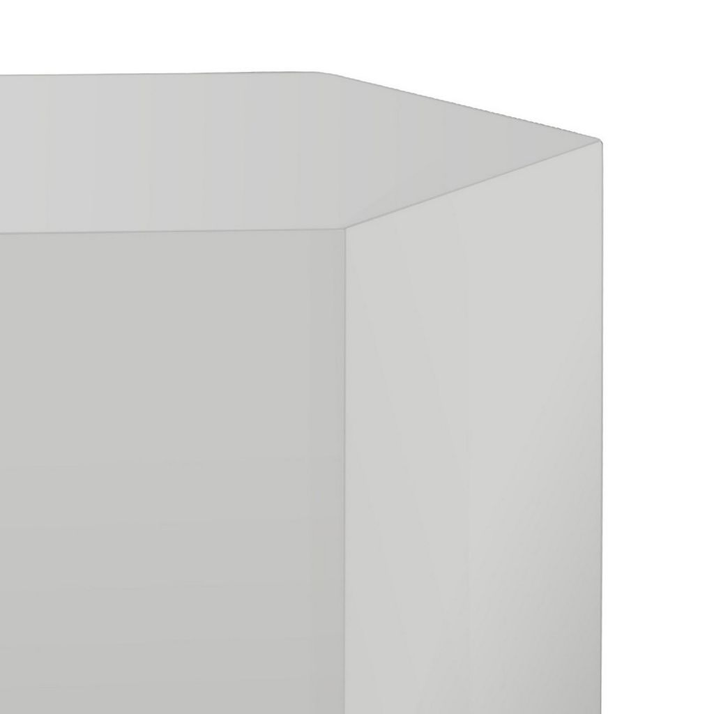 Cid Keli 15 Inch Modular End Table, Small, Glossy, Light Gray - View 3