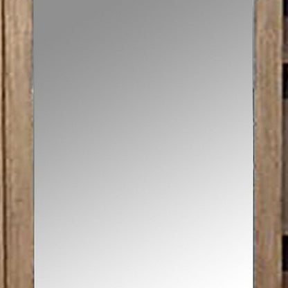 5 MM Beveled Cabinet Mirror with Storage, Brown - View 4