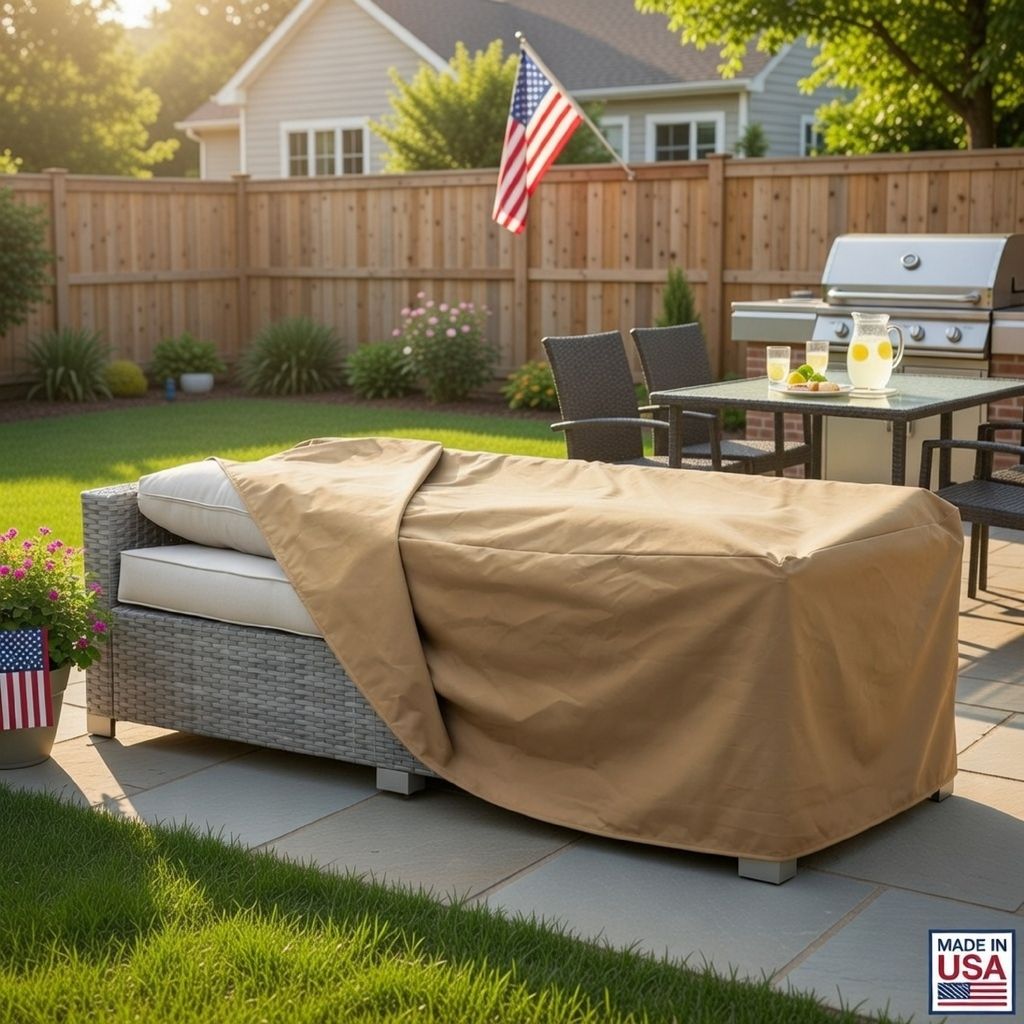 Waterproof Fabric Dust Cover for Outdoor Sofa, Medium, Brown - View 7