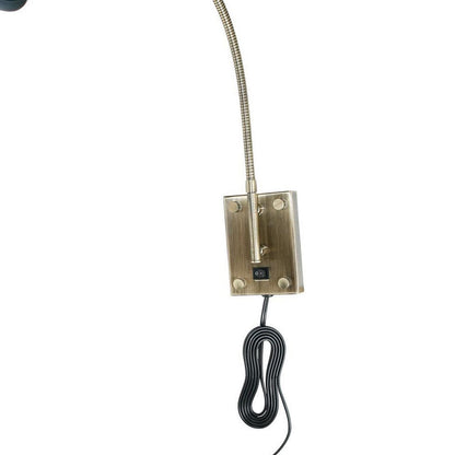 Metal Round Wall Reading Lamp with Plug In Switch, Silver and Gray - View 3