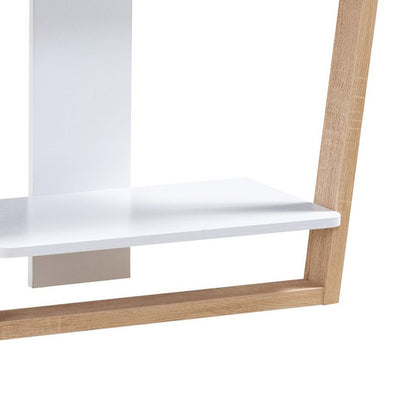 Hedy 34 Inch Modern Console Table, 3 Shelf, Slanted Legs, Two Toned, White - View 4