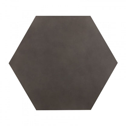 Hexagonal Concrete End Table with Metal Base, Gray and Black - View 7