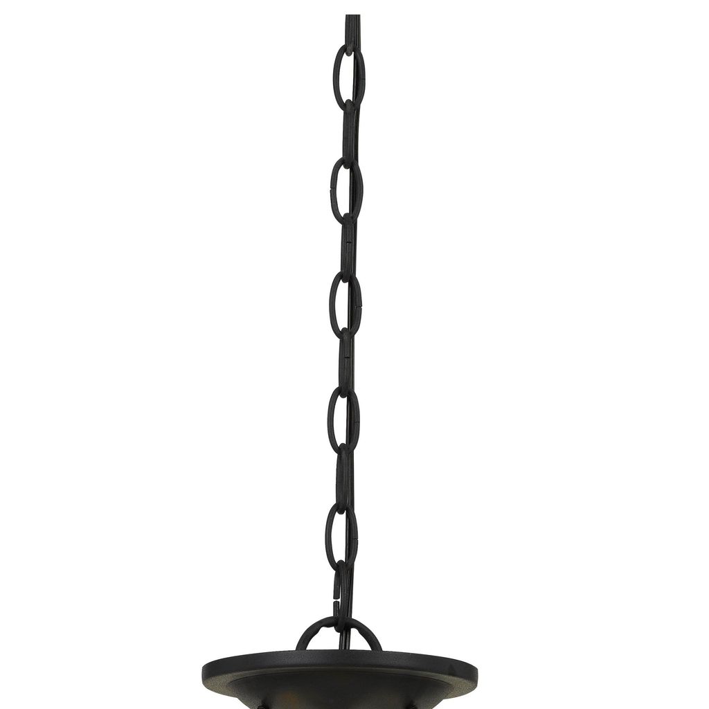 60 X 3 Watt Metal Frame Pendant with Hardwired Switch, Textured Gray - View 2