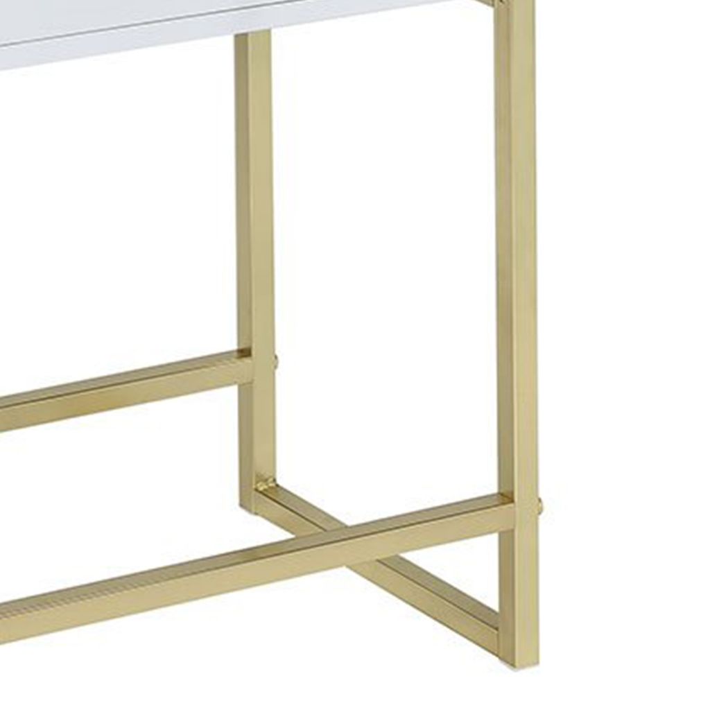 Astonishing Side Table, White & Gold - View 3