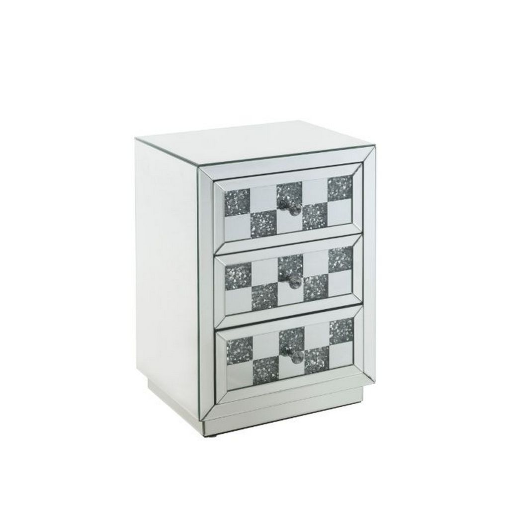 Accent Table with Self Closure and Safety Top Feature, White - View 3