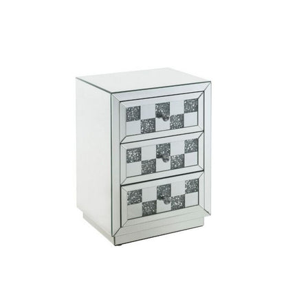 Accent Table with Self Closure and Safety Top Feature, White - View 3