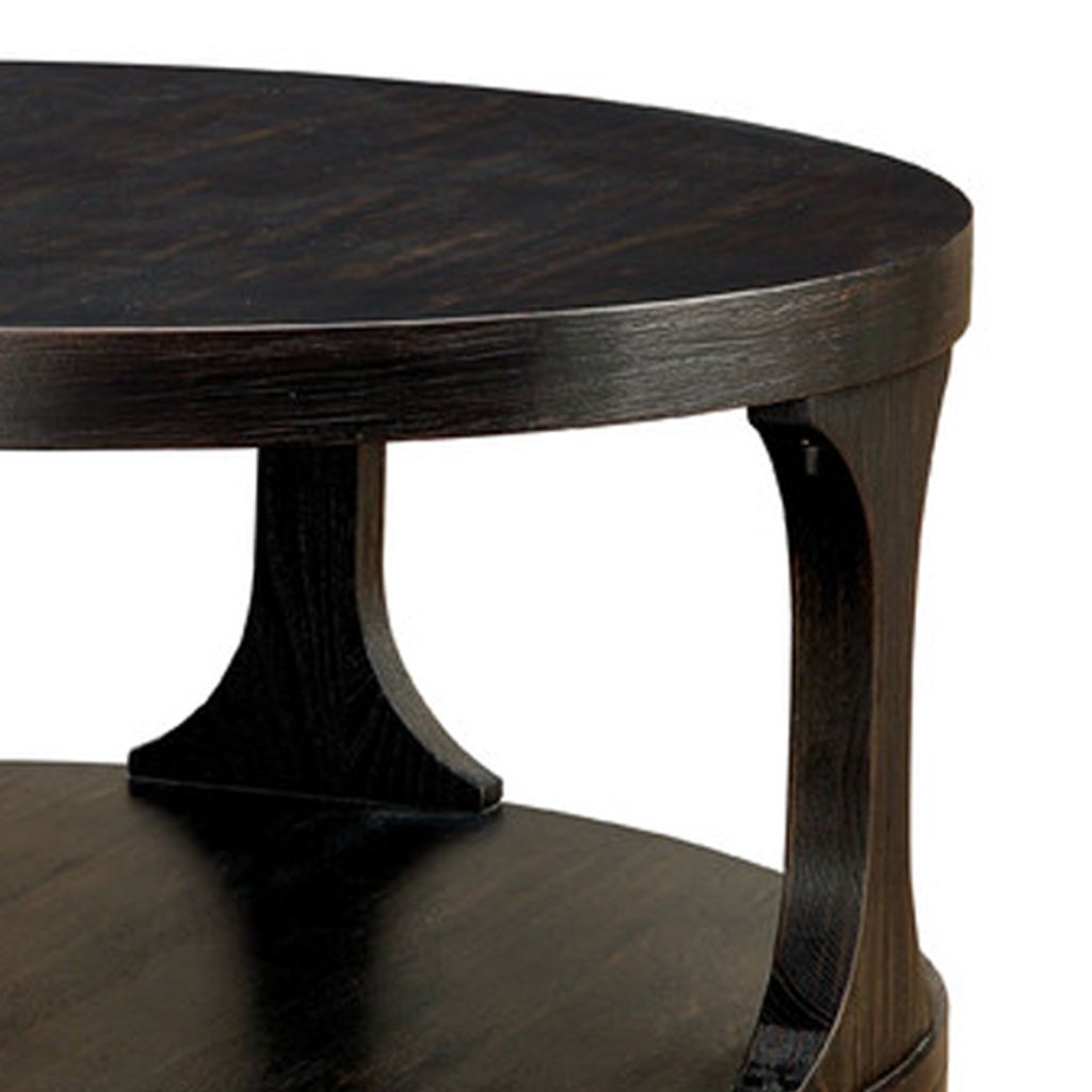 Carrie Transitional Coffee Table, Antique Black - View 3