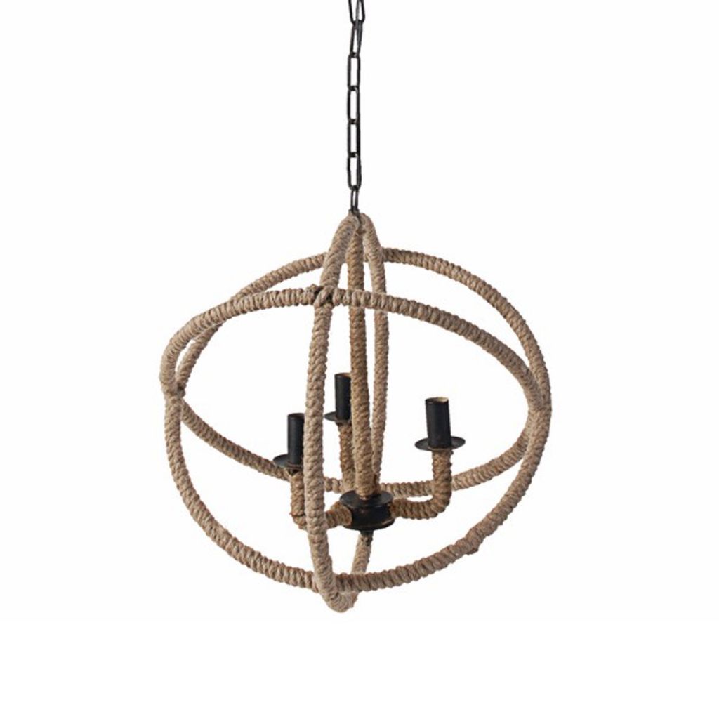Impressive Cade 3 Light Roped Chandelier - View 5