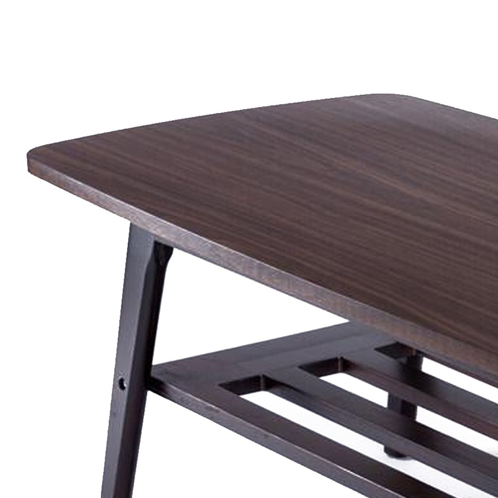 Gala 47 Inch Modern Wood Coffee Table with Bottom Shelf, Espresso Brown - View 2