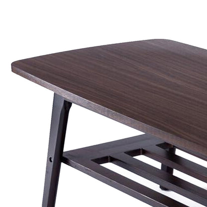 Gala 47 Inch Modern Wood Coffee Table with Bottom Shelf, Espresso Brown - View 2