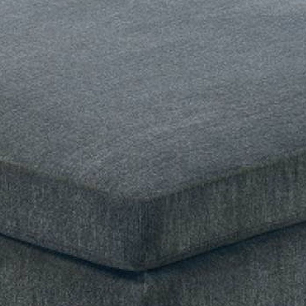 37 Inches Fabric Upholstered Wooden Ottoman, Gray - View 2