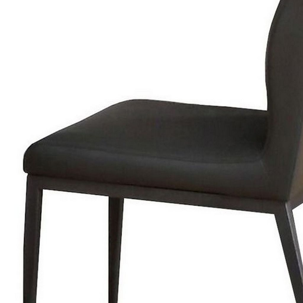 Chair with Faux Leather and Sleek Metal Legs, Gray - View 4