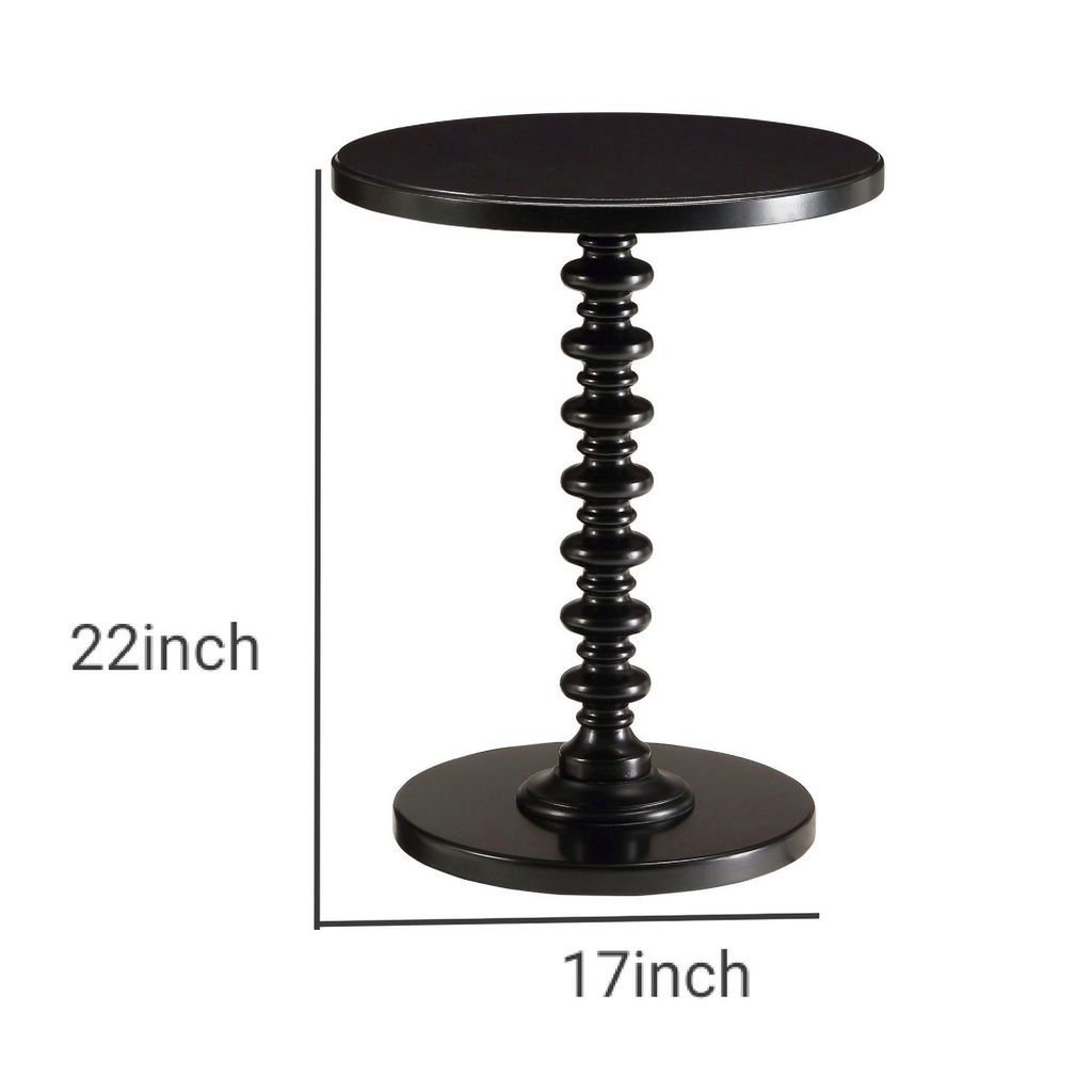Astonishing Side Table With Round Top, Black - View 6