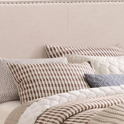 Ivory Upholstered Full Bed - View 4