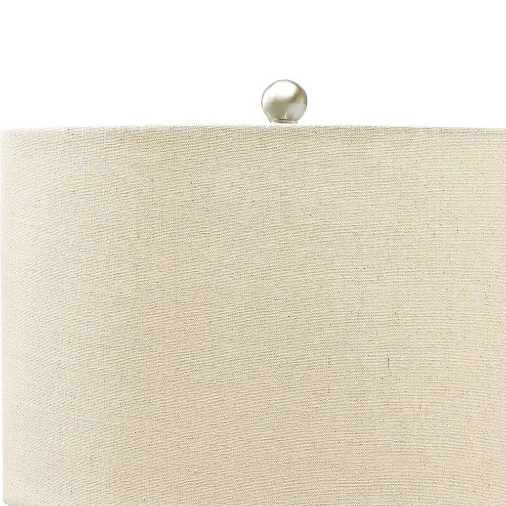 Speckled Ceramic Base Table Lamp with Drum Shade, Beige - View 2