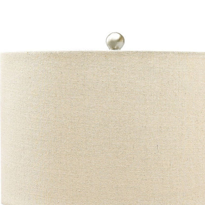 Speckled Ceramic Base Table Lamp with Drum Shade, Beige - View 2